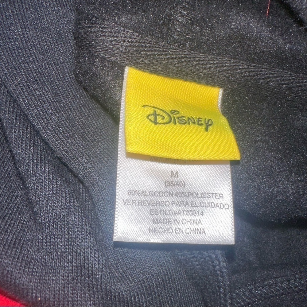 Disney Adults Minnie Mouse Peeking Fleece Hoodie Black - Picture 2 of 2